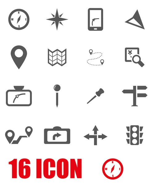 Conjunto de iconos de navegación vectorial gris — Archivo Imágenes Vectoriales