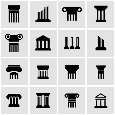 Vektör siyah sütun Icon set