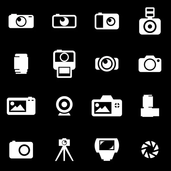 Vector black camera icon set — Stock Vector