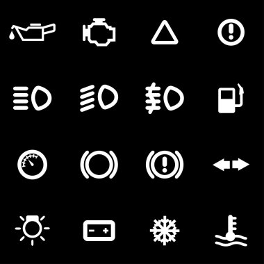 Vektör beyaz araba Pano Icon set