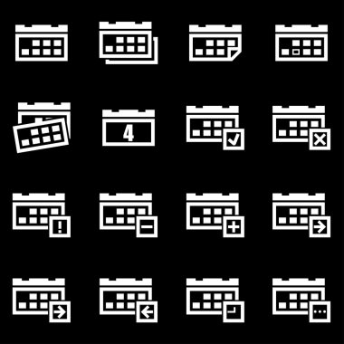 Vektör beyaz takvim Icon set