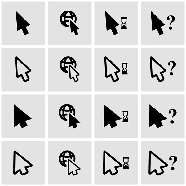 Vector black cursor card icon set — Stock Vector