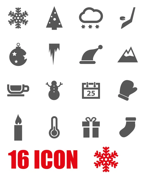 Conjunto de iconos de invierno negro vectorial — Archivo Imágenes Vectoriales