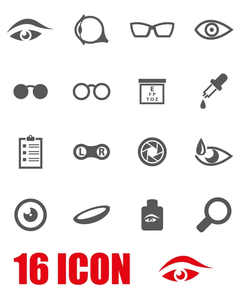 Conjunto de iconos de optometría vectorial gris — Archivo Imágenes Vectoriales