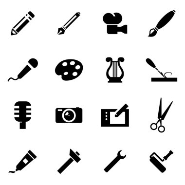 Vektör siyah sanat aracı Icon set