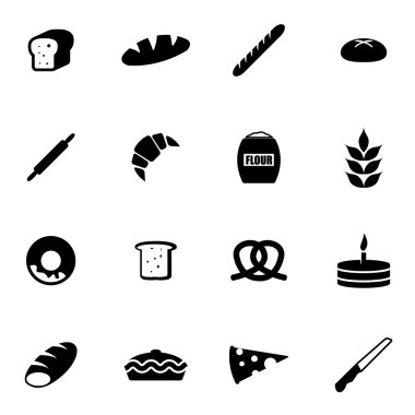 Vektör siyah ekmek Icon set