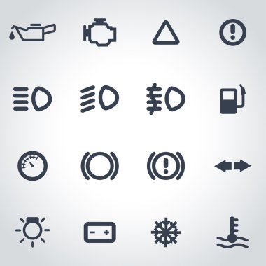 Vektör Siyah araba Pano Icon set