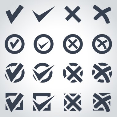 Vektör siyah onay işaretleri Icon set