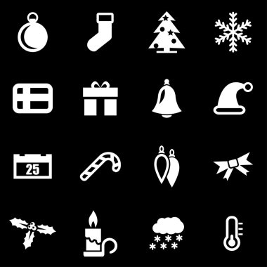 Vektör beyaz Noel Icon set
