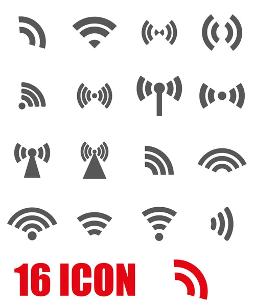 Vector grey wireless icons  set — Stock Vector