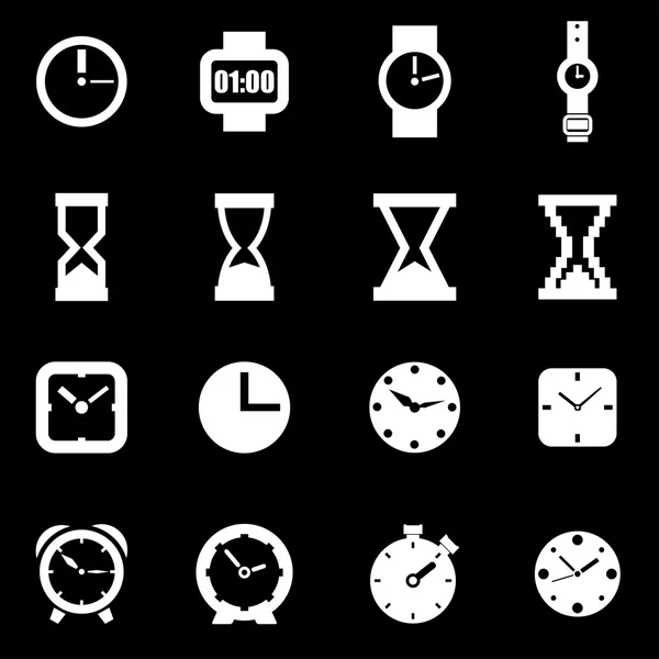 Vektör beyaz clock Icon set — Stok Vektör