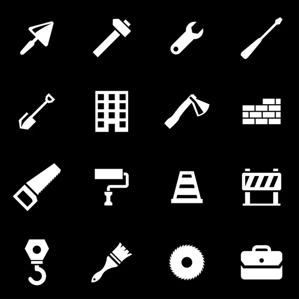 Vector white construction icon set — Stock Vector