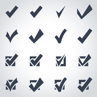 Vektör siyah onaylamak Icon set