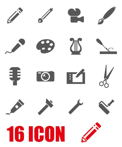 Vektör gri sanat aracı Icon set — Stok Vektör
