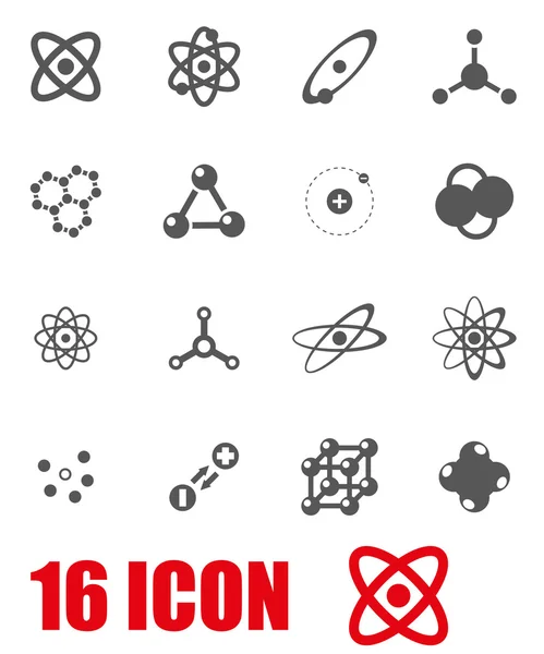 Vector grey atom icon set — Stock Vector