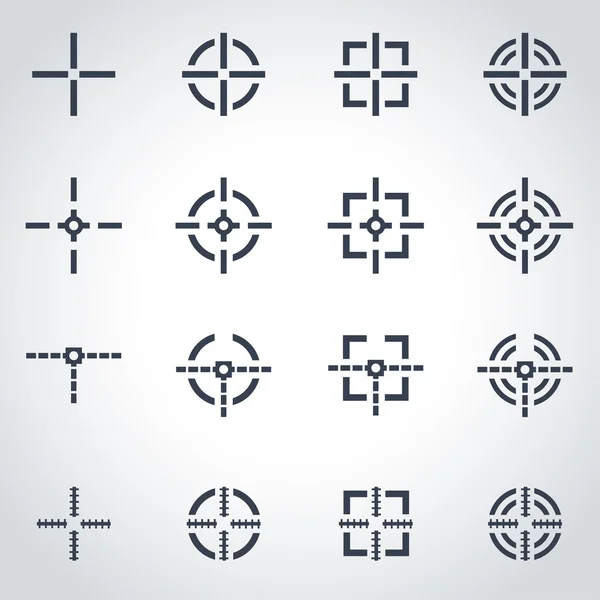Ensemble d'icônes vectorielles en croix noire — Image vectorielle