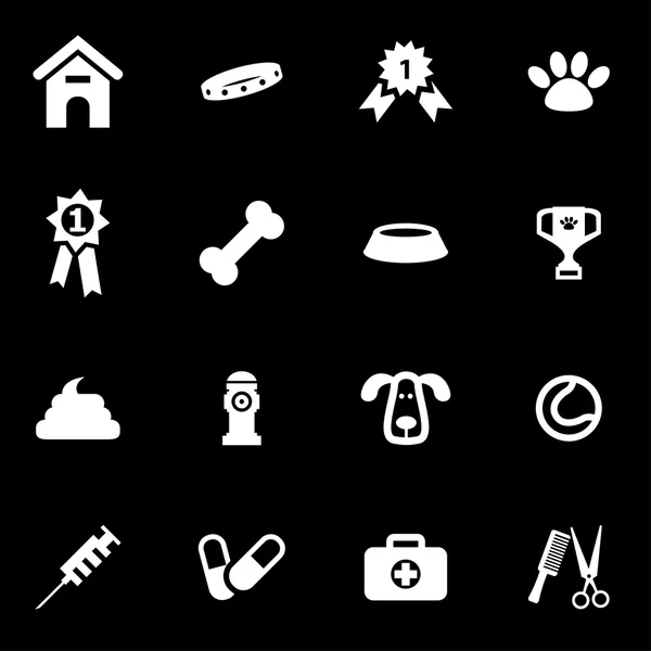 Ensemble d'icônes vectorielles pour chien blanc — Image vectorielle