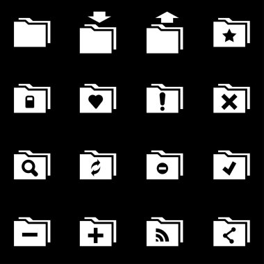 Vektör beyaz klasör Icon set
