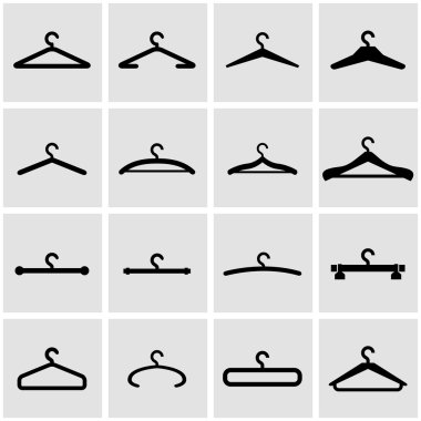 Vektör Siyah Askı Icon set