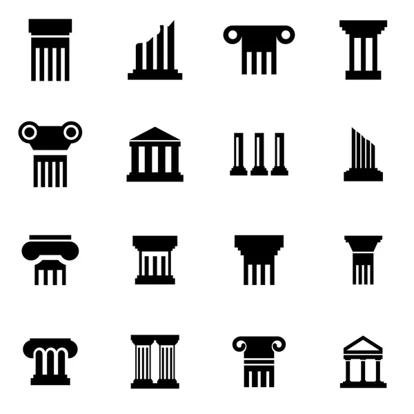 Vector conjunto de iconos de columna negra — Archivo Imágenes Vectoriales