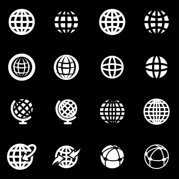 Conjunto de ícones do globo branco vetorial — Vetor de Stock