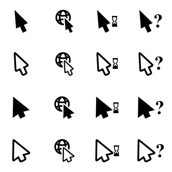 Vector black cursor icon set — Stock Vector