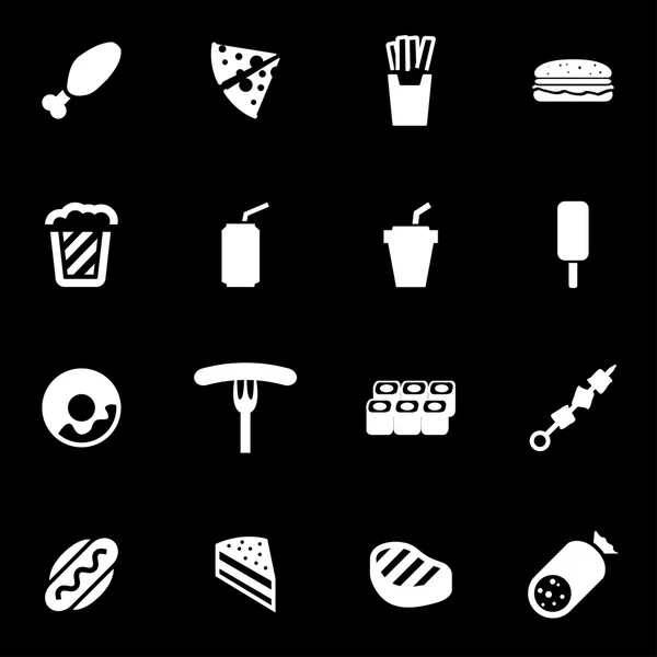 Ensemble d'icônes fastfood blanc vectoriel — Image vectorielle