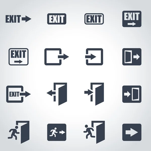 Vector black exit icon set — Stock Vector