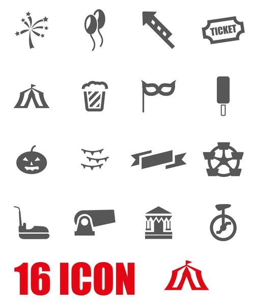 Conjunto de iconos de carnaval vectorial gris — Vector de stock