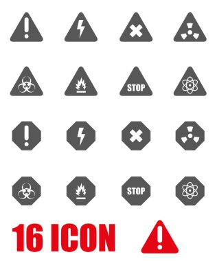 Vektör gri tehlike Icon set