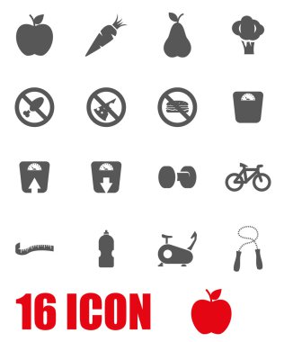 Vektör gri diyet Icon set