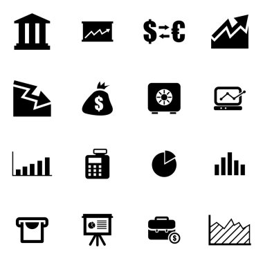 Vektör siyah ekonomik Icon set