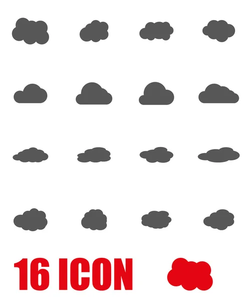 Conjunto de iconos de nube vectorial gris — Archivo Imágenes Vectoriales