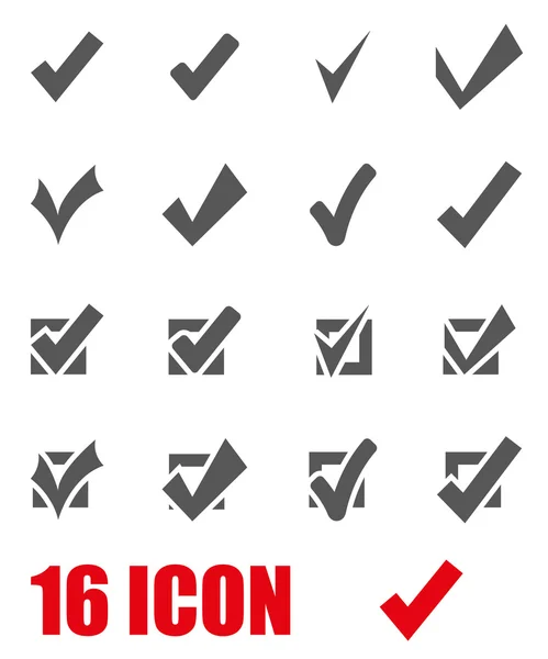 Vector grey confirm icon set — Stock Vector