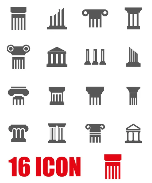 Szary wektor kolumna zestaw ikon — Wektor stockowy