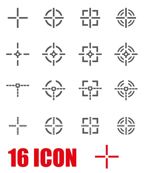 Vector grey crosshair icon set — Stock Vector