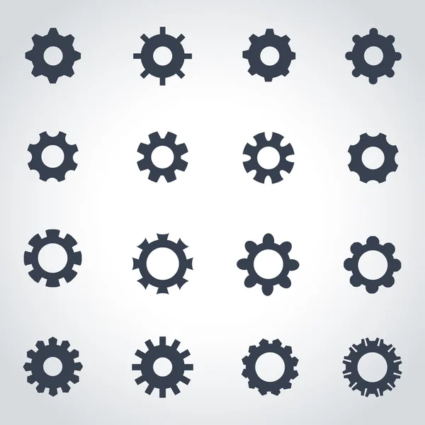 Vector black gear icon set — Stock Vector