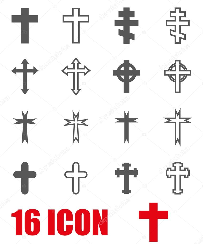 Vector grey crosses icon set
