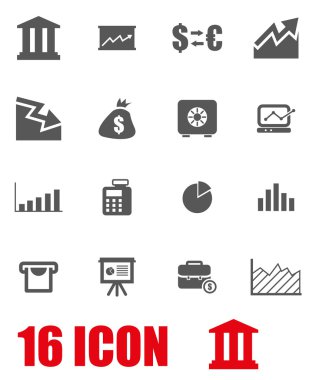 Vektör gri ekonomik Icon set