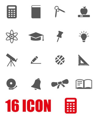 Vektör gri eğitim Icon set