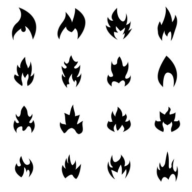 Siyah vektör dosyası Icon set