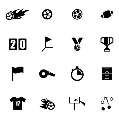 Vektör siyah futbol Icon set