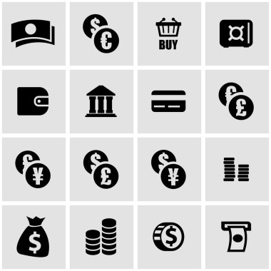 Vektör kara para Icon set