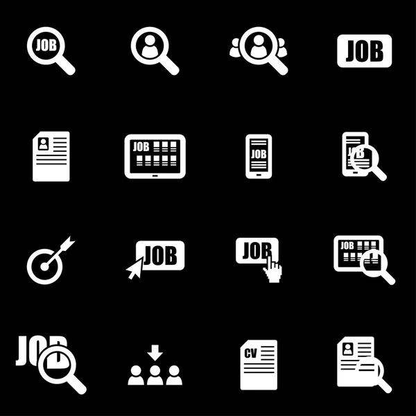 Vector white job search icon set — Stock Vector