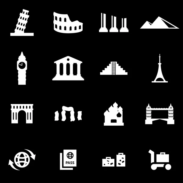 Vector witte monumenten pictogrammenset — Stockvector