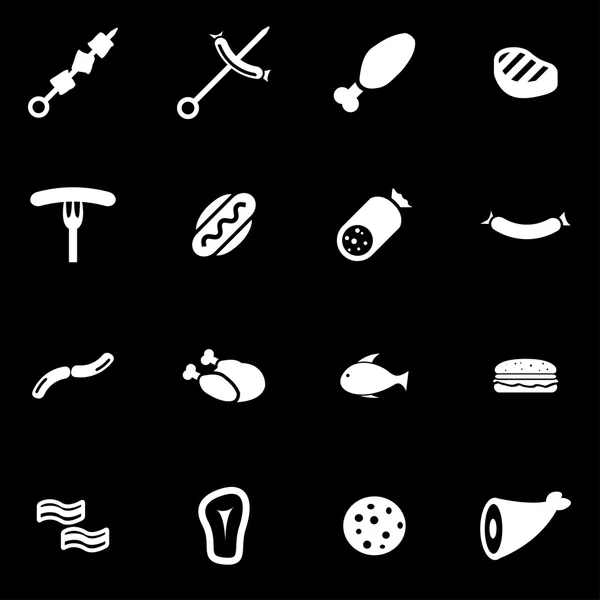 Vector white meat icon set — Stock Vector