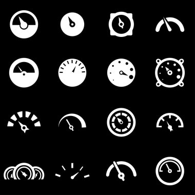Vector white meter icon set clipart