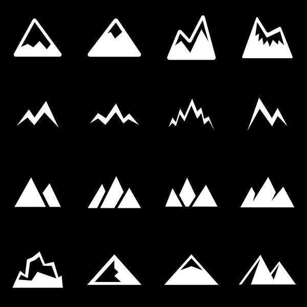 Vector witte bergen pictogrammenset — Stockvector