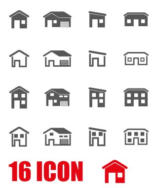 Vektör gri ev Icon set