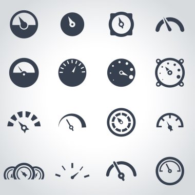 Vektör siyah metre Icon set